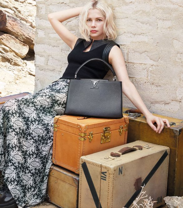 Michelle Williams: Louis Vuitton Ad Campaign Featuring The 'W' Tote and  'Capucines' Bag, The Trend Diaries