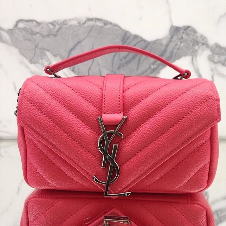 A-Closer-Look-Saint-Laurent-Pink-Monogram-Quilted-Bag