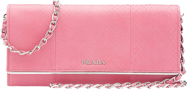 prada pink leather clutch bag  