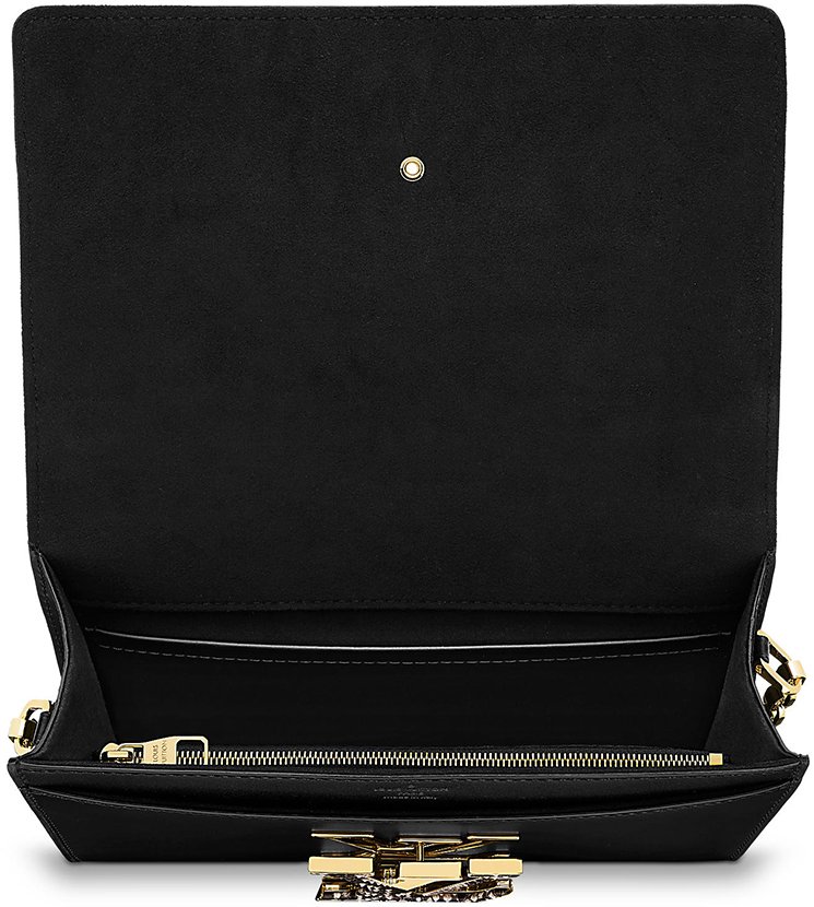 Buy Brand New & Pre-Owned Louis Vuitton Chain Louise Clutch Bag, Black with  Python Detailing Online