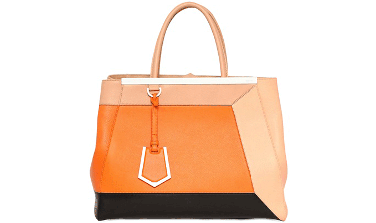 Fendi 2jours Color Blocked Leather Bag front thumb