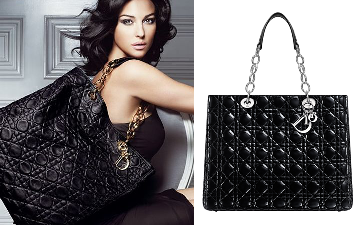 Dior Soft shopping bag in black patent thumb 1