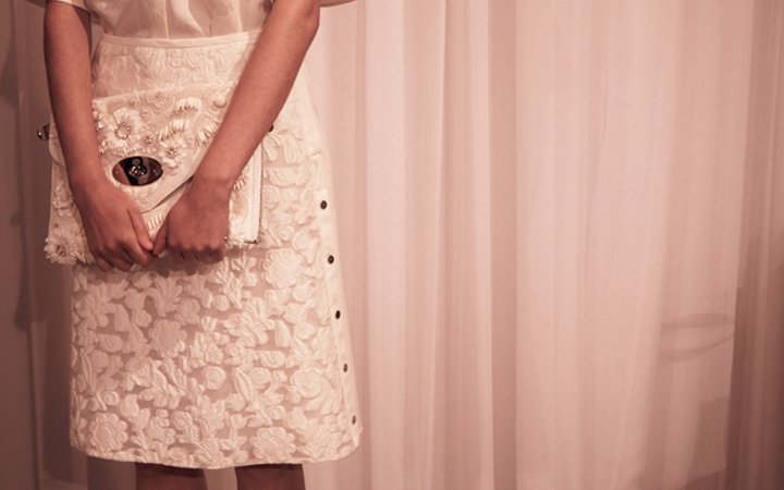 Mulberry White Floral Clutch Bag thumb