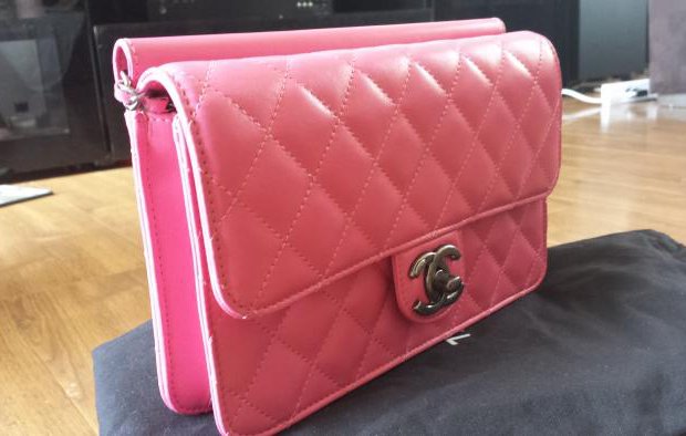 Chanel Mini Rectangular Flap with Top Handle Pink Lambskin Light Gold  Hardware