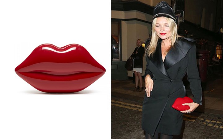 kate mos with red clutch lipstick thumb 2