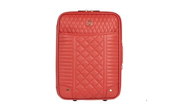 River Island Red floral quilted studded suitcase thumb