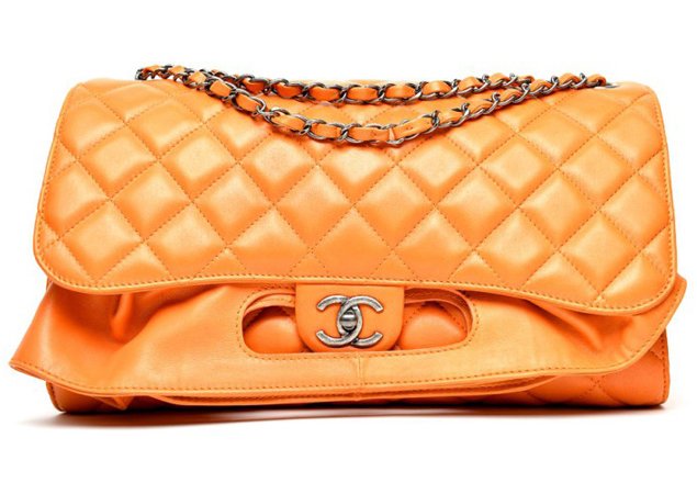 Chanel Peach Quilted Lambskin Jumbo Classic Double Flap Bag