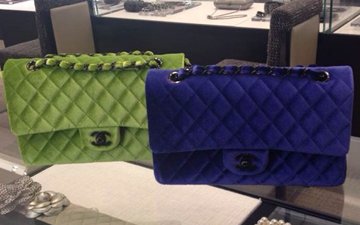 Chanel 2014 Periwinkle Velvet Mini Flap Bag · INTO in 2023