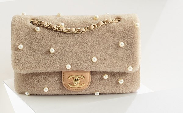 Chanel Shearling Pearl Flap Bag