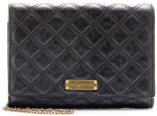 Marc Jacobs Small Black Quilted Leather Chain Crossbody Bag in