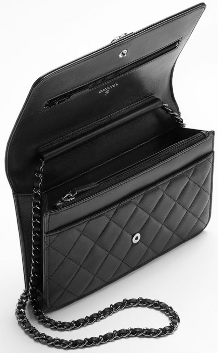 Chanel Boy Wallet On Chain Quilted Calfskin Ruthenium-tone Black in  Calfskin with Ruthenium-tone - US