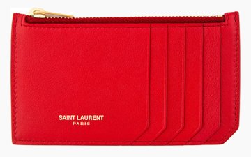 YSL Saint Laurent Red Cardholder