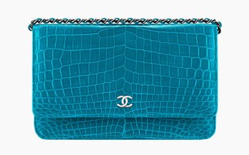 Chanel WOC alligator in turquoise thumb