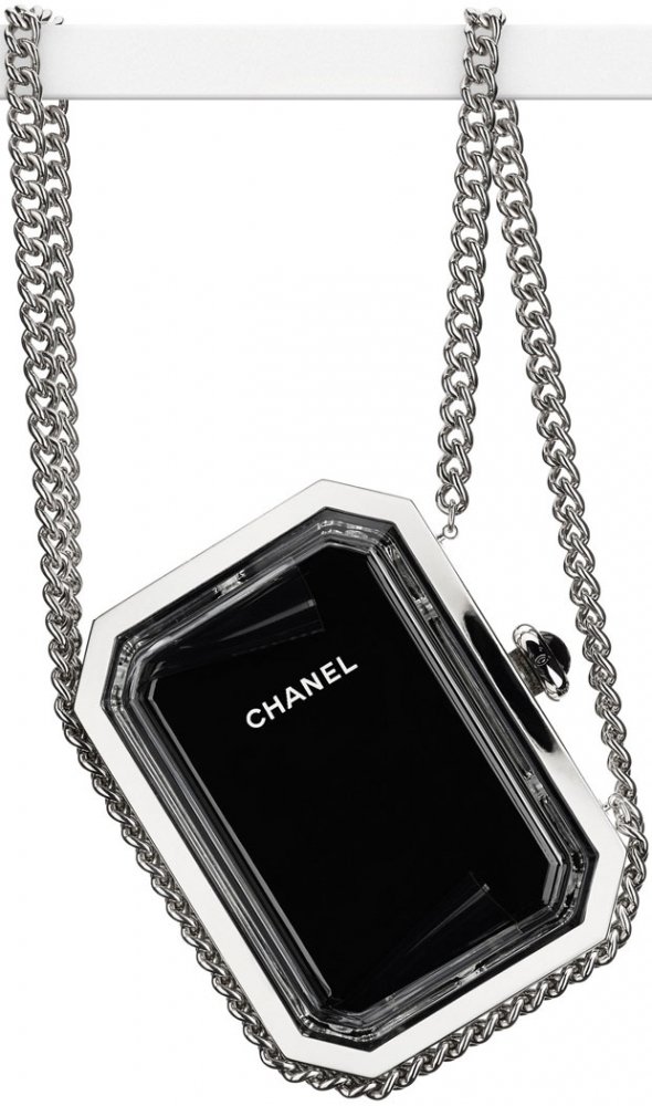 Chanel Minaudiere Box Clutch Black Acrylic Silver Hardware – Madison Avenue  Couture
