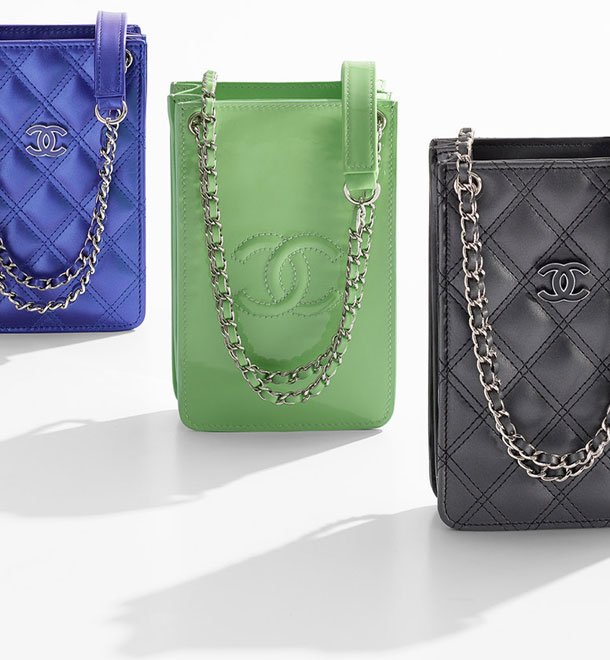 CHANEL Classic Vanity Phone Holder with Chain Quilted Caviar