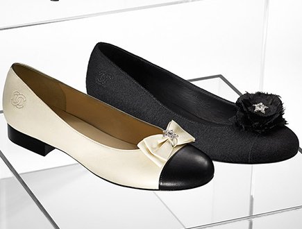 Chanel Ballerinas with Camellia and Bow thumb