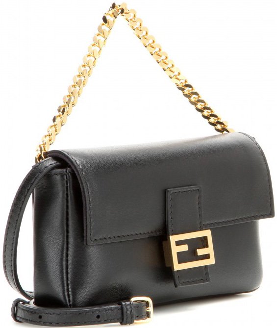Fendi Black Micro Baguette Chain Shoulder Bag | Bragmybag