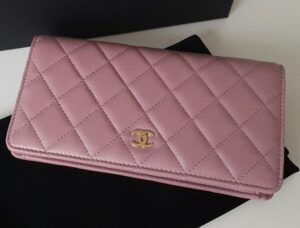 Shopping with Emmy: Chanel Pink Rose Gold Bi-fold Quilted Wallet and ...