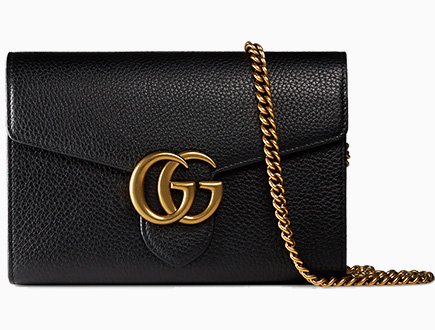 gucci gg marmont matelassé leather wallet on a chain