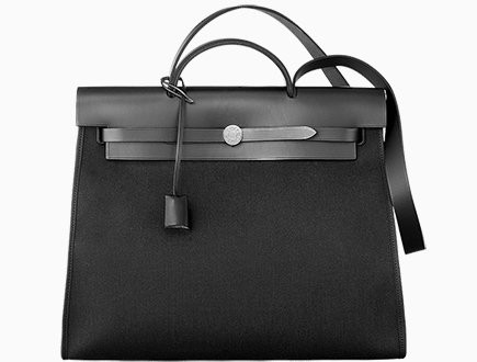 Hermes Leather Canvas HerBag Backpack Black