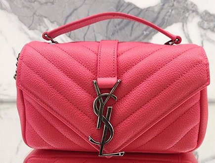 A Closer Look Saint Laurent Pink Monogram Quilted Bag thumb