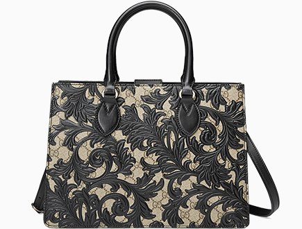 Gucci Arabesque Canvas Top Handle Bag 