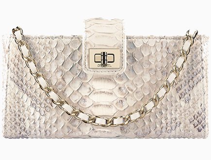 Small Chanel Python Clutch with A Long Chain thumb