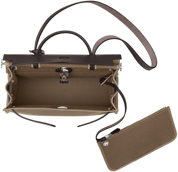 Hermes Herbag Zip Tote Bag in Taupe Calfskin Bragmybag