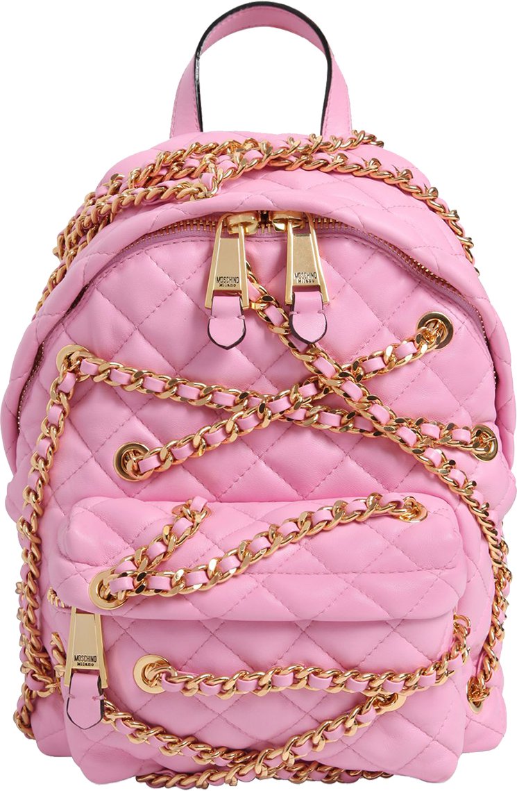 Moschino-MINI-CHAINED-QUILTED-LEATHER-BACKPACK