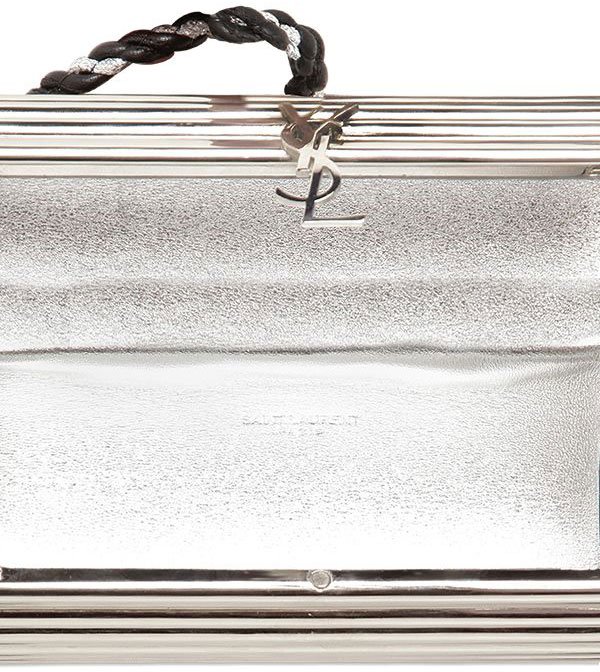 Saint Laurent Opium Plexiglass Tassel Minaudiere Box Bag Silvery