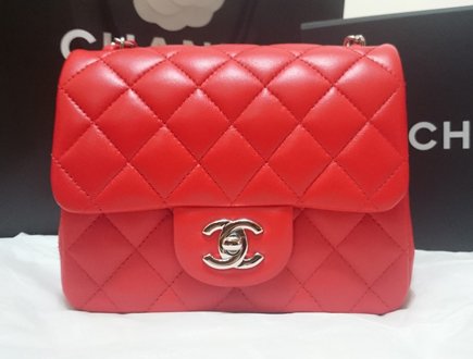Chanel Red Mini Classic Flap Bag thumb