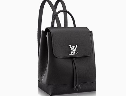 LOUIS VUITTON #39400 LockMe Black Suede-Leather Backpack