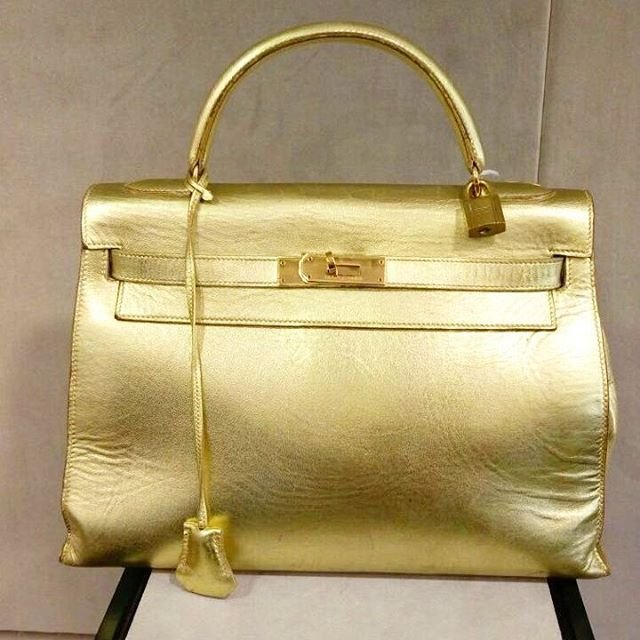 Hermes Kelly Metallic Gold Bag