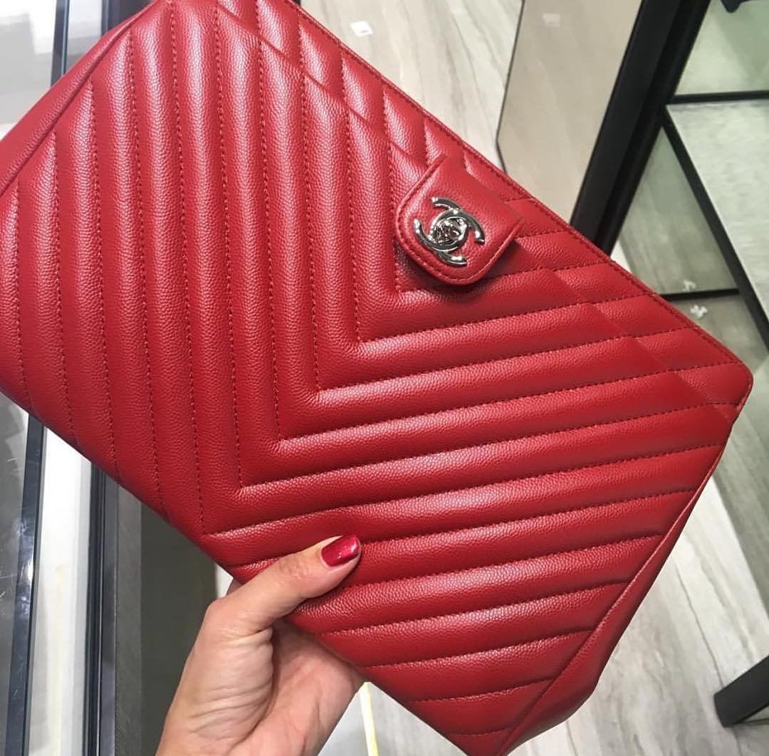 Chanel Chevron Quilted Pouches | Bragmybag