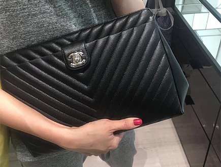 Chanel Chevron Quilted Pouches thumb