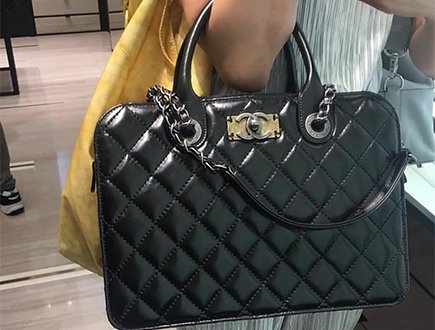 Chanel Quilted Tote Bag with Vintage CC Clasp