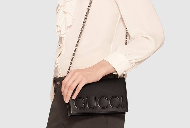 gucci leather embossed bag
