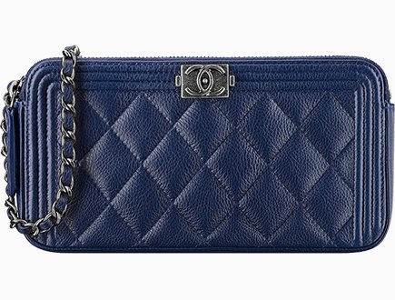 CHANEL Caviar Quilted Small Boy Clutch With Chain Pink 1303597