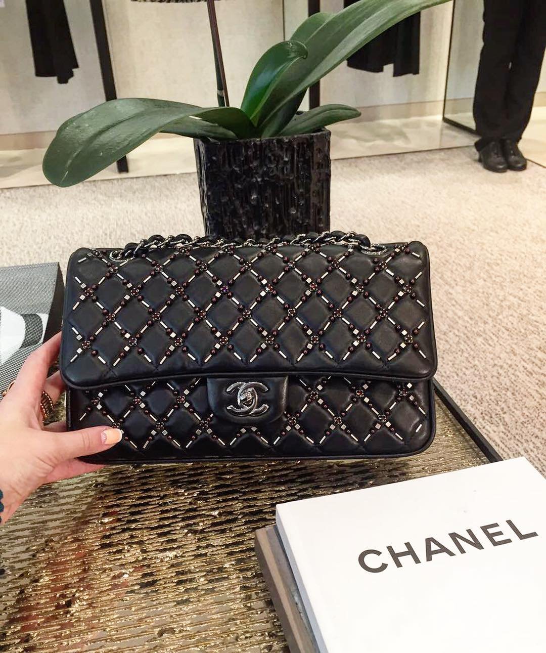 Chanel Chevron Sequin Classic Flap Bag