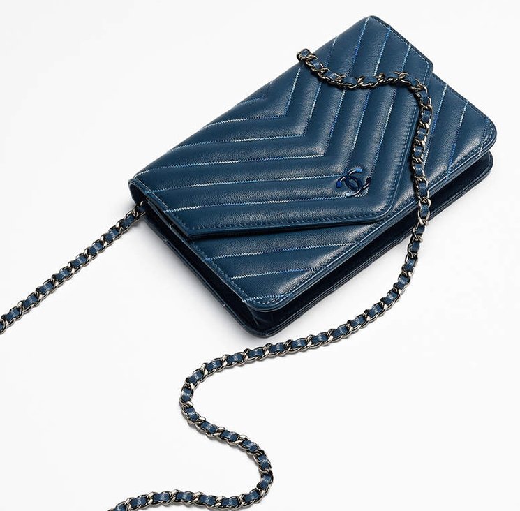 What Goes Around Comes Around Chanel Multi Lambskin Wallet On Chain Bag in  Blue  Lyst