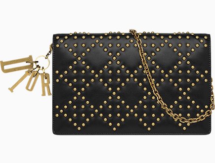 Lady Dior Studded Wallet On Chain Pouch thumb