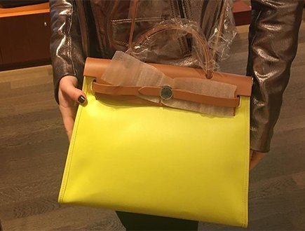 Hermes Herbag Zip Bag in Yellow thumb