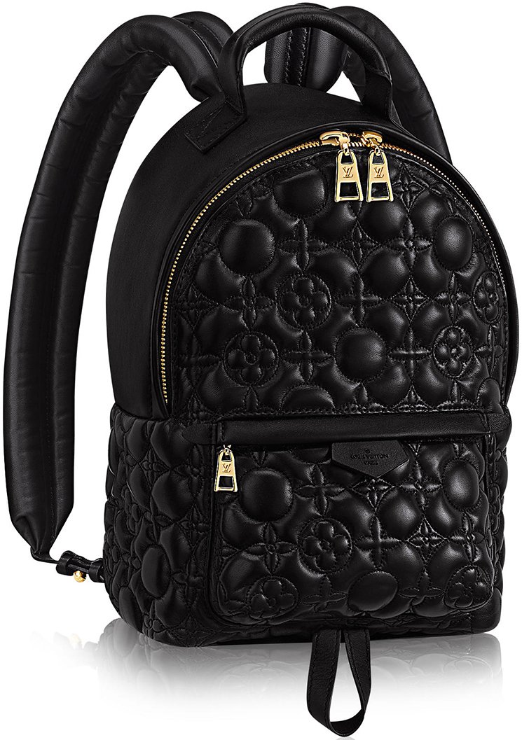 Palm springs cloth backpack Louis Vuitton Black in Cloth - 25250767