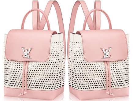 Louis Vuitton Lockme Perforated Leather Backpack Color Pink