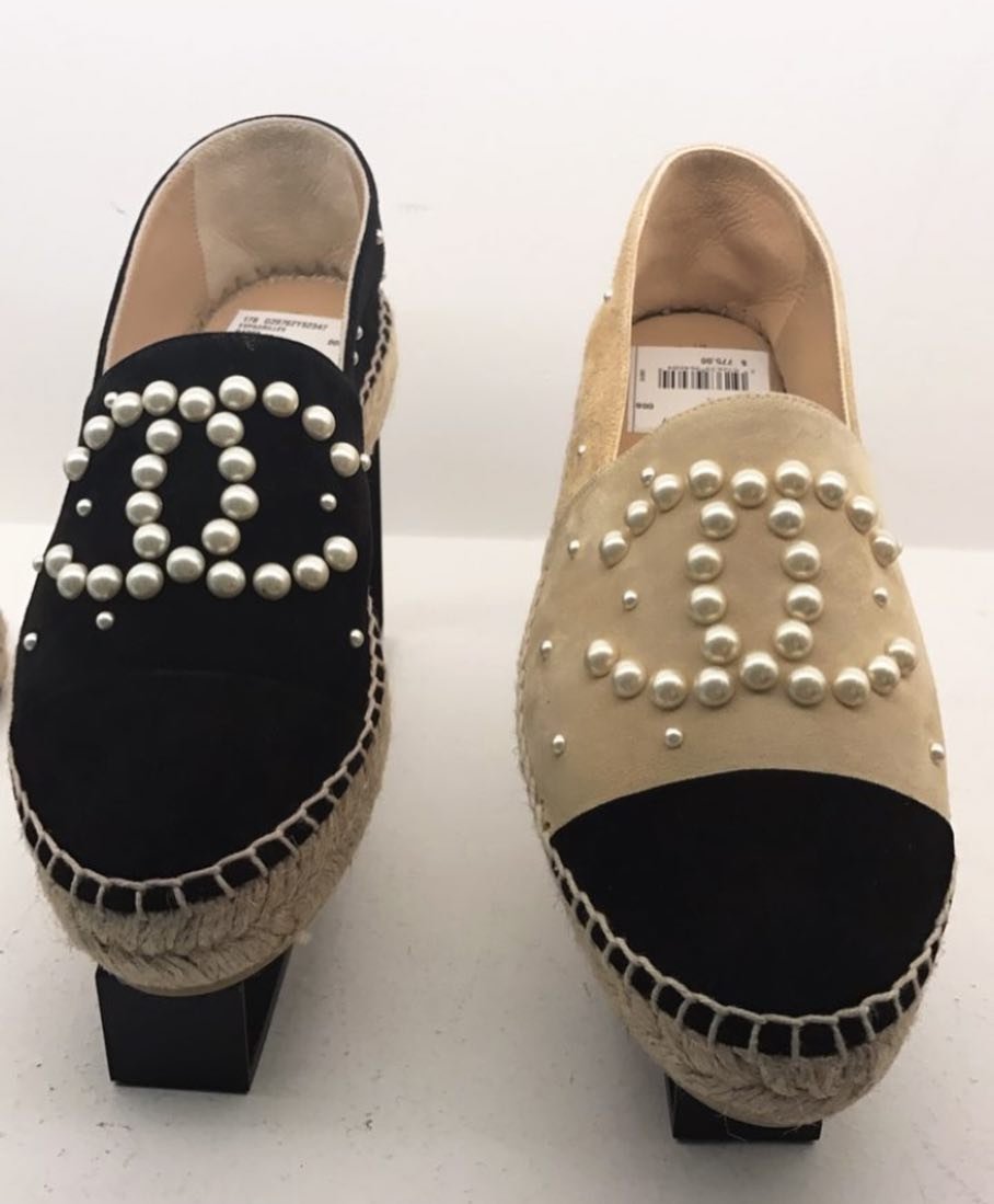 pearls on shoes