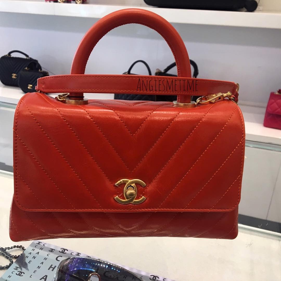Chanel Stitched Chevron Coco Handle Bag | Bragmybag