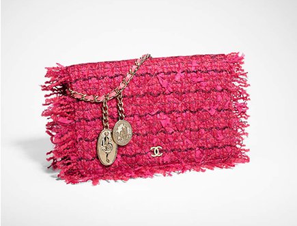 Chanel Tweed Classic Quilted WOC with Charm thumb