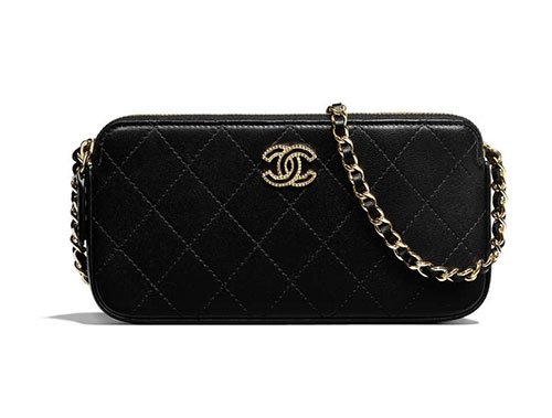 Chanel Flat Quilted Clutch with Chain thumb