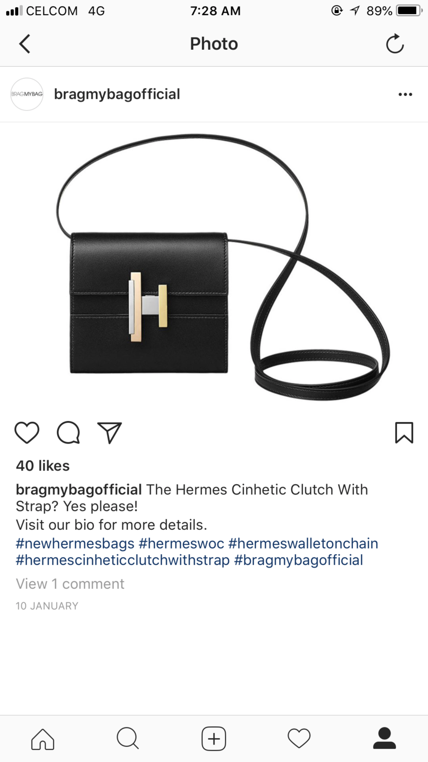 Hermes Cinhetic Clutch With Strap | Bragmybag