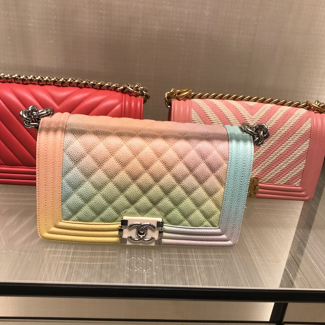 Chanel Rainbow Quilted Caviar Small Rainbow Boy Silver Hardware, 2018  Available For Immediate Sale At Sotheby's